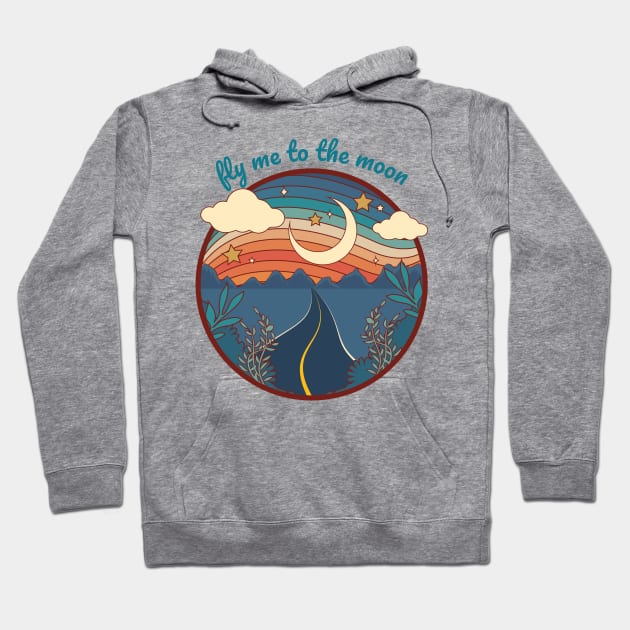 Fly me to the moon - Retro Roadtrip Hoodie by Just Kidding Co.